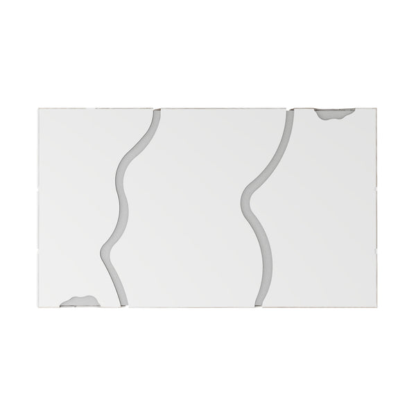 Homeroots 40" White And Silver Modern Abstract Coffee Table With 4 Drawers For Stylish Living Room Decor   571673