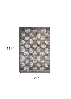 Homeroots 7' X 10' Brown And Beige Abstract Area Rug  Polyester 571682