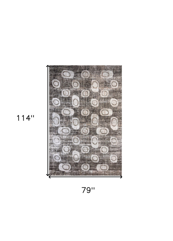 Homeroots 7' X 10' Brown And Beige Abstract Area Rug  Polyester 571682