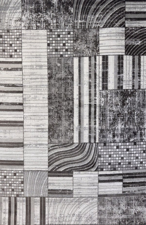 Homeroots 5' X 8' Gray Brown And Beige Abstract Area Rug  Polyester 571685