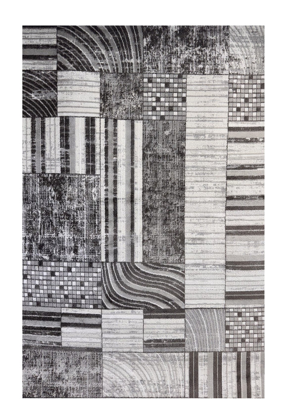 Homeroots 8' X 11' Gray Brown And Beige Abstract Area Rug  Polyester 571687