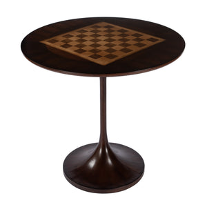 Butler Specialty Francis 30" Round Pedestal Game Table - Elegant Wood Inlay For Chess And Checkers In Any Living Room Dark Brown Poplar Wood,Cherry,Maple And Walnut Veneers,Mdf,Resin 5717024-butler