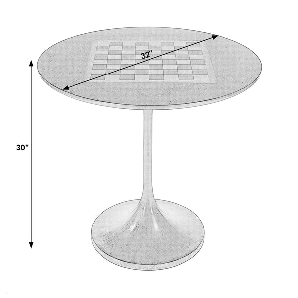Butler Specialty Francis 30" Round Pedestal Game Table - Elegant Wood Inlay For Chess And Checkers In Any Living Room Dark Brown Poplar Wood,Cherry,Maple And Walnut Veneers,Mdf,Resin 5717024-butler