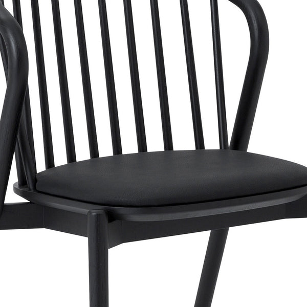 Homeroots Five Piece Black Oval Dining Set With Four Chairs  Wood 571705