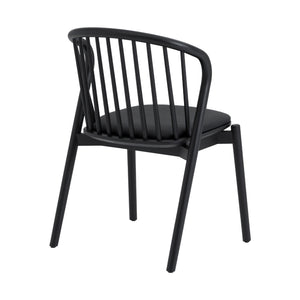 Homeroots Five Piece Black Oval Dining Set With Four Chairs  Wood 571705