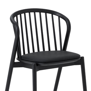 Homeroots Five Piece Black Round Dining Set With Four Chairs  Wood 571708