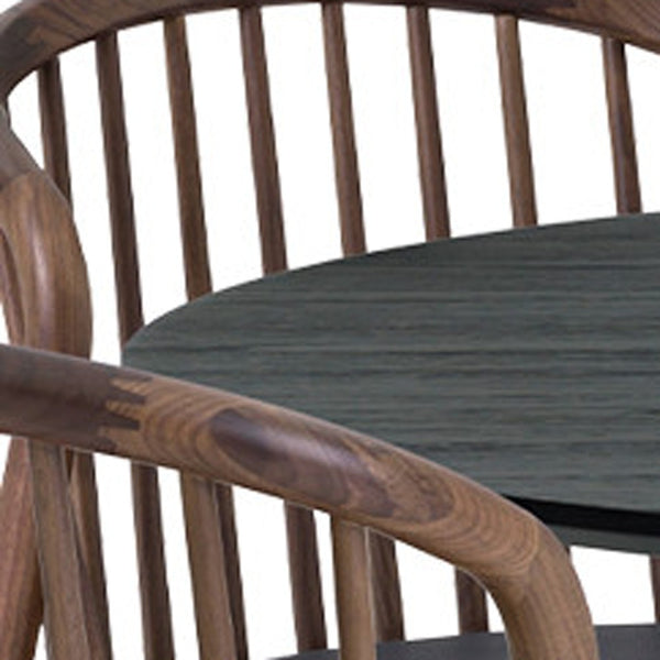 Homeroots Five Piece Black Round Dining Set With Four Chairs  Wood 571709