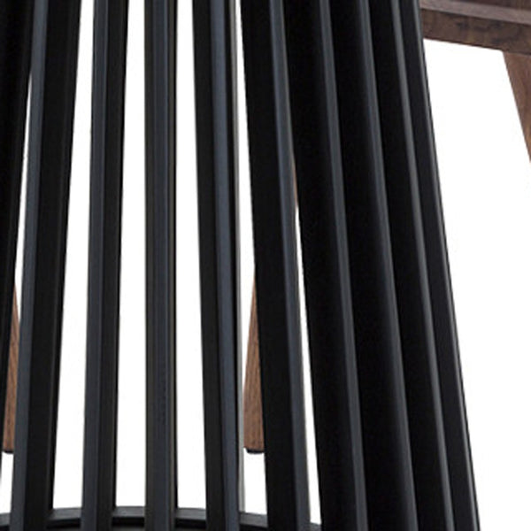 Homeroots Five Piece Brown And Black Round Dining Set With Four Chairs  Wood 571710