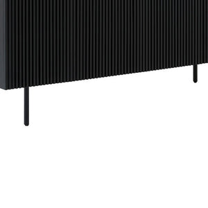 Homeroots Six Piece Brown And Black Round Dining Set With Four Chairs And Sideboard  Wood 571716