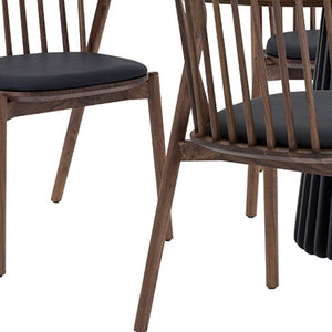 Homeroots Seven Piece Brown And Black Oval Dining Set With Six Chairs  Wood 571719
