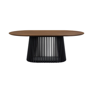 Homeroots Seven Piece Brown And Black Oval Dining Set With Six Chairs  Wood 571719