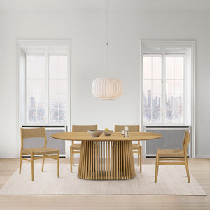 Homeroots Five Piece Oak Oval Dining Set With Four Chairs  Wood 571723