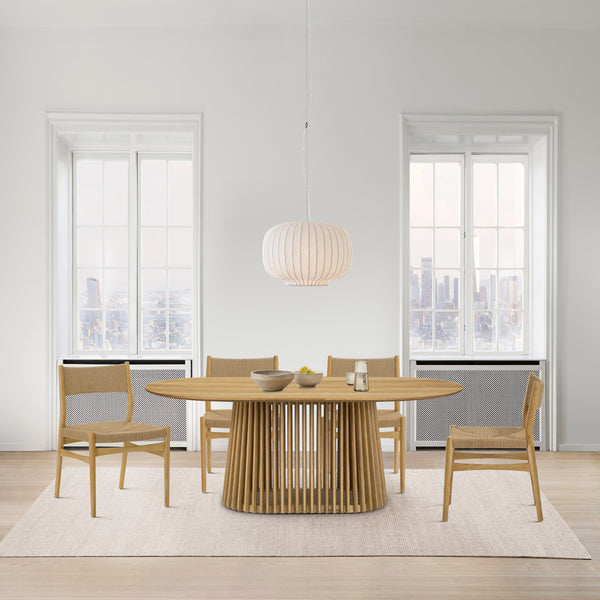 Homeroots Five Piece Oak Oval Dining Set With Four Chairs  Wood 571723