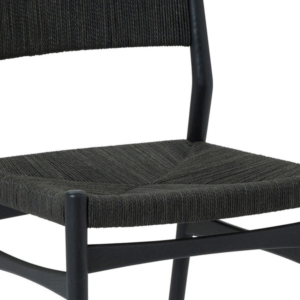 Homeroots Five Piece Black Round Dining Set With Four Chairs  Wood 571724