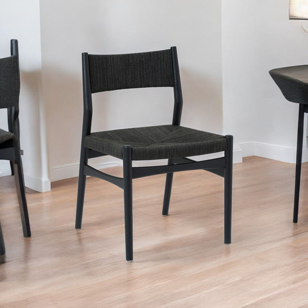 Homeroots Five Piece Brown And Black Round Dining Set With Four Chairs  Wood 571725