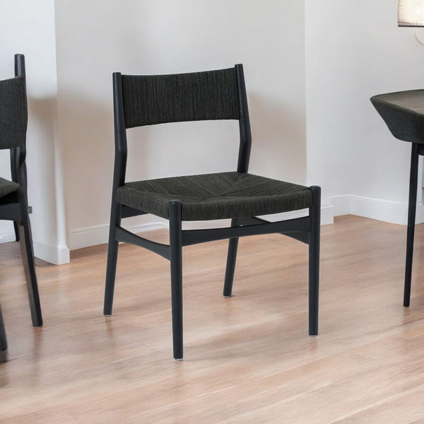Homeroots Five Piece Brown And Black Round Dining Set With Four Chairs  Wood 571725