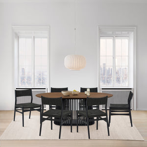Homeroots Seven Piece Brown And Black Oval Dining Set With Six Chairs  Wood 571733