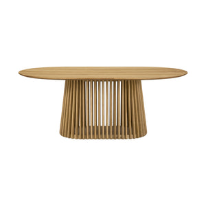 Homeroots Seven Piece Oak Oval Dining Set With Six Chairs  Wood 571735