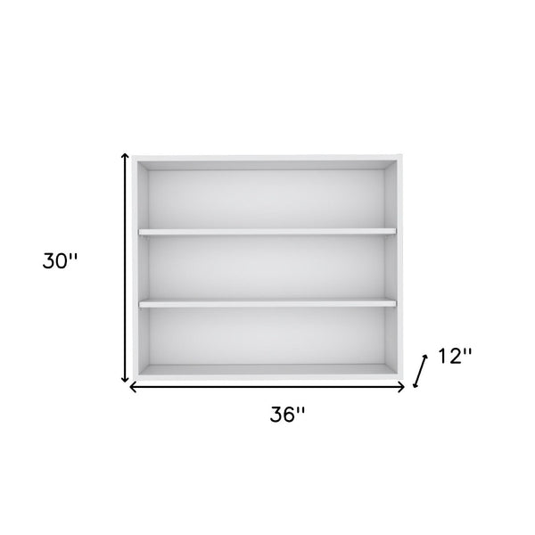 HomeRoots 36" White Wood Three-Tier Floating Shelf - Stylish Wall-Mounted Storage for Any Room Decor 571738
