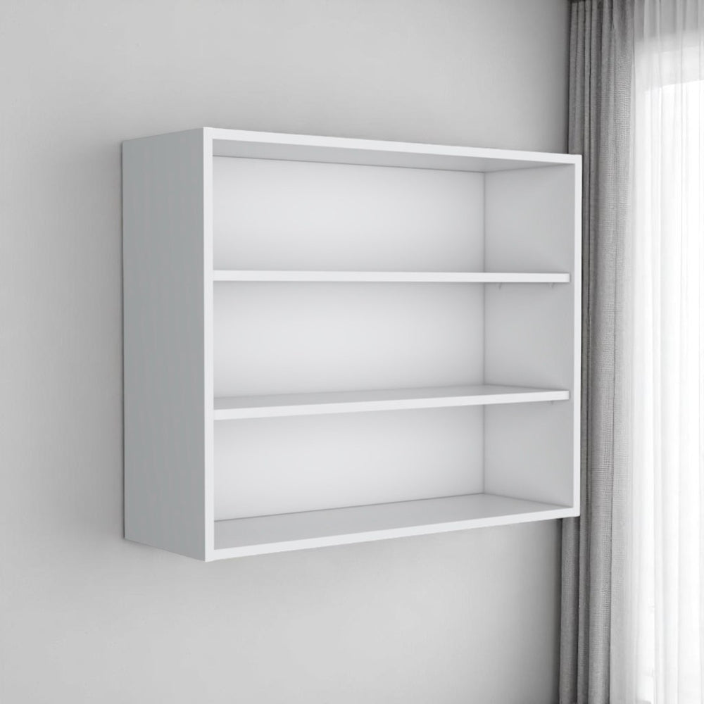 HomeRoots 36" White Wood Three-Tier Floating Shelf - Stylish Wall-Mounted Storage for Any Room Decor 571738