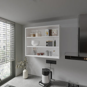 HomeRoots 36" White Wood Three-Tier Floating Shelf - Stylish Wall-Mounted Storage for Any Room Decor 571738
