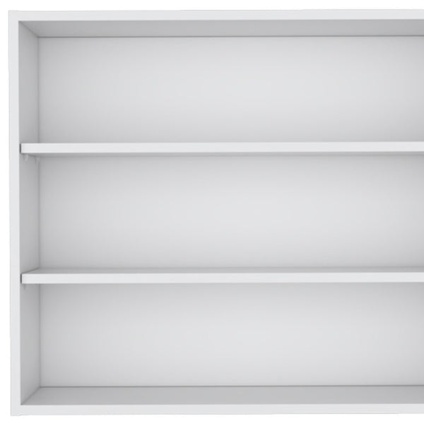 HomeRoots 36" White Wood Three-Tier Floating Shelf - Stylish Wall-Mounted Storage for Any Room Decor 571738