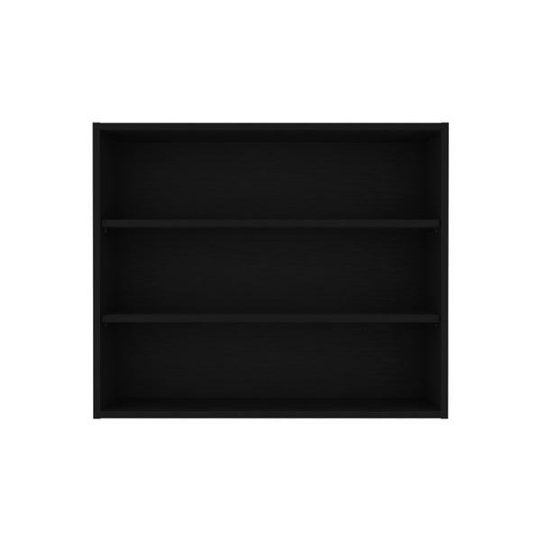 HomeRoots 36" Black Wood Three-Tier Floating Shelf - Modern Wall-Mounted Design for Stylish Home Organization 571739