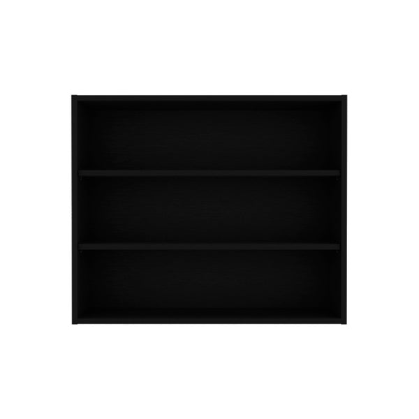 HomeRoots 36" Black Wood Three-Tier Floating Shelf - Modern Wall-Mounted Design for Stylish Home Organization 571739