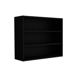 HomeRoots 36" Black Wood Three-Tier Floating Shelf - Modern Wall-Mounted Design for Stylish Home Organization 571739