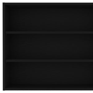 HomeRoots 36" Black Wood Three-Tier Floating Shelf - Modern Wall-Mounted Design for Stylish Home Organization 571739