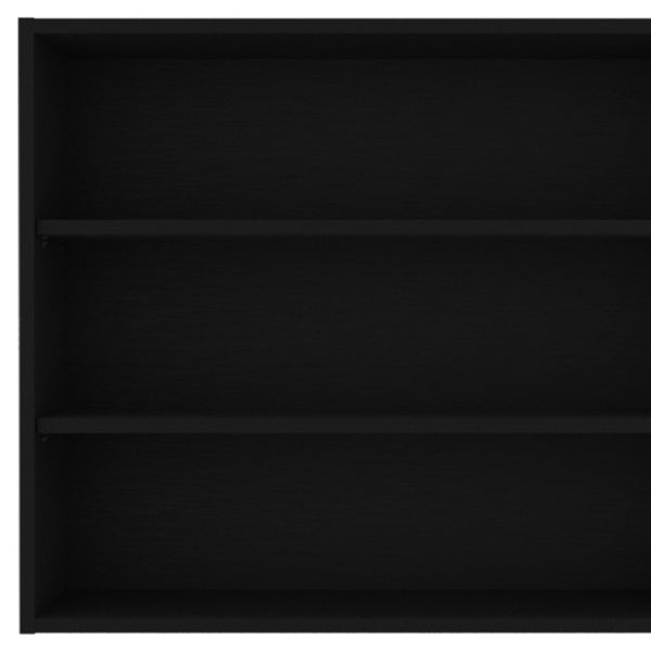 HomeRoots 36" Black Wood Three-Tier Floating Shelf - Modern Wall-Mounted Design for Stylish Home Organization 571739