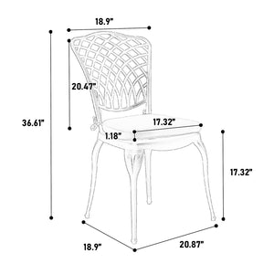 English Elm Bistro 3-Piece Rustproof Cast Aluminum Patio Set With Cushions - Ideal For Garden, Balcony & More W640P251296