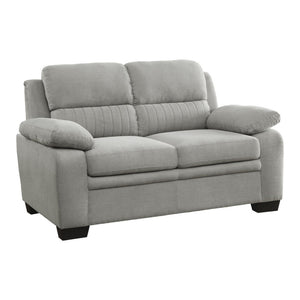 English Elm Hugh Channel Tufted Compact Loveseat Gray Polyester Foam Cushioned Contemporary Seating B056P416894