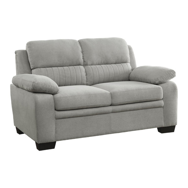 English Elm Hugh Channel Tufted Compact Loveseat Gray Polyester Foam Cushioned Contemporary Seating B056P416894