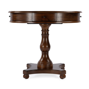 Butler Specialty Fredrik Round Game Table With Storage - Handcrafted Wood Veneer Chess & Checkerboard Design Medium Brown Rubberwood Solids,Poplar Wood,Cherry,Maple And Walnut Veneers,Mdf,Resin 5718011-butler