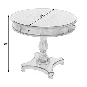 Butler Specialty Fredrik Round Game Table With Storage - Handcrafted Wood Veneer Chess & Checkerboard Design Medium Brown Rubberwood Solids,Poplar Wood,Cherry,Maple And Walnut Veneers,Mdf,Resin 5718011-butler