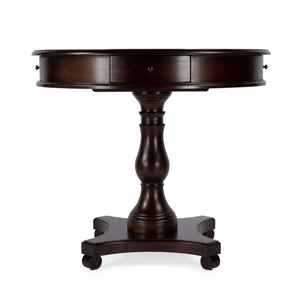 Butler Specialty Fredrik Round Game Table With Storage - Handcrafted Wood Veneer Chess & Checkerboard Design Dark Brown Rubberwood Solids,Poplar Wood,Cherry,Maple And Walnut Veneers,Mdf,Resin 5718024-butler