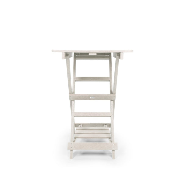 English Elm Summit Ridge Recycled Hdpe Outdoor Folding Bar Table Weather Resistant Eco Patio Ivory B2745P409714