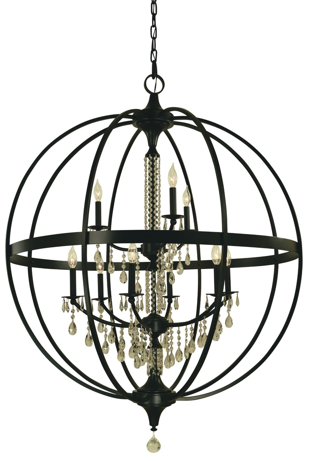 Framburg 9-light Olivia Foyer Chandelier - Elegant Crystal Accents In Transitional Design, Handmade In Usa Matte Black Metal 5719 Mblack