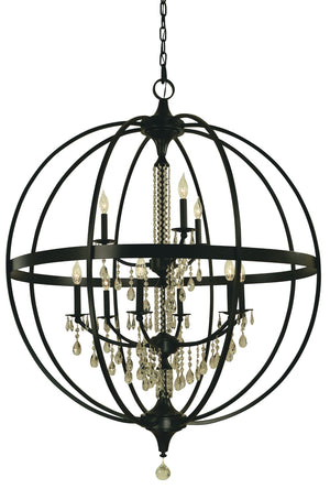 Framburg 9-light Olivia Foyer Chandelier - Elegant Crystal Accents In Transitional Design, Handmade In Usa Matte Black Metal 5719 Mblack