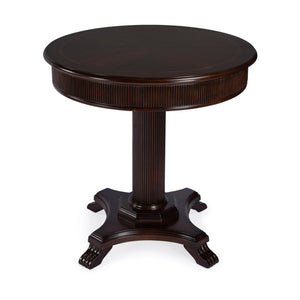Butler Specialty Ellsworth Pedestal Foyer Table - Timeless Entryway Statement With Claw Feet And Fluted Detail Dark Brown Poplar,Cherry And Maple Veneers,Mdf,Resin 5719024-butler