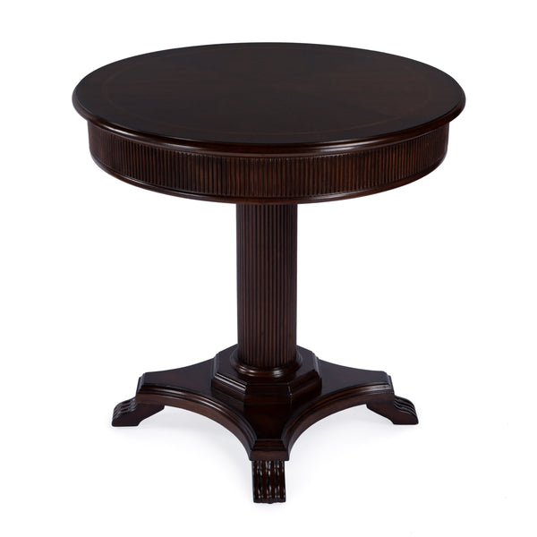 Butler Specialty Ellsworth Pedestal Foyer Table - Timeless Entryway Statement With Claw Feet And Fluted Detail Dark Brown Poplar,Cherry And Maple Veneers,Mdf,Resin 5719024-butler