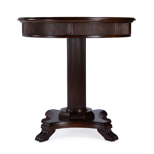 Butler Specialty Ellsworth Pedestal Foyer Table - Timeless Entryway Statement With Claw Feet And Fluted Detail Dark Brown Poplar,Cherry And Maple Veneers,Mdf,Resin 5719024-butler