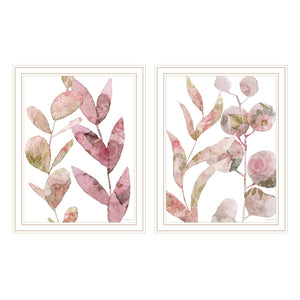 HomeRoots Set of Two Meadow Flora Botanical Prints in White Frames - Elegant Nature-Inspired Wall Art Decor 571905