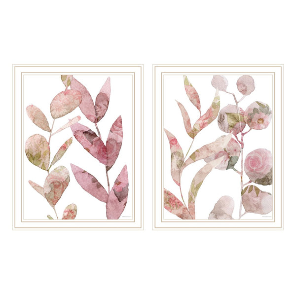 HomeRoots Set of Two Meadow Flora Botanical Prints in White Frames - Elegant Nature-Inspired Wall Art Decor 571905