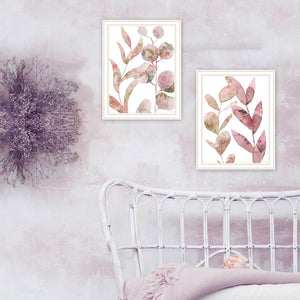 HomeRoots Set of Two Meadow Flora Botanical Prints in White Frames - Elegant Nature-Inspired Wall Art Decor 571905