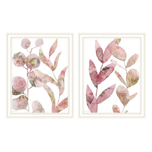 HomeRoots Set of Two Meadow Flora Botanical Prints in White Frames - Elegant Nature-Inspired Wall Art Decor 571905