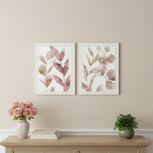 HomeRoots Set of Two Meadow Flora Botanical Prints in White Frames - Elegant Nature-Inspired Wall Art Decor 571905