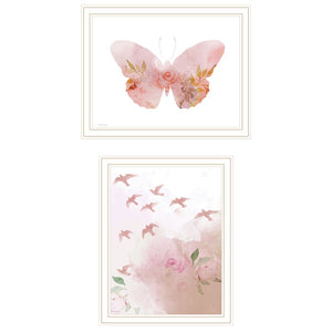 HomeRoots Set of Two Meadow Flora Framed Wall Art Prints - Elegant Botanical Decor for Home & Office Spaces 571906