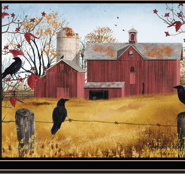 HomeRoots Set of Two Rustic Autumn Red Barn Wall Art – Black Framed Prints for Farmhouse Style Decor, 14x18” 571908